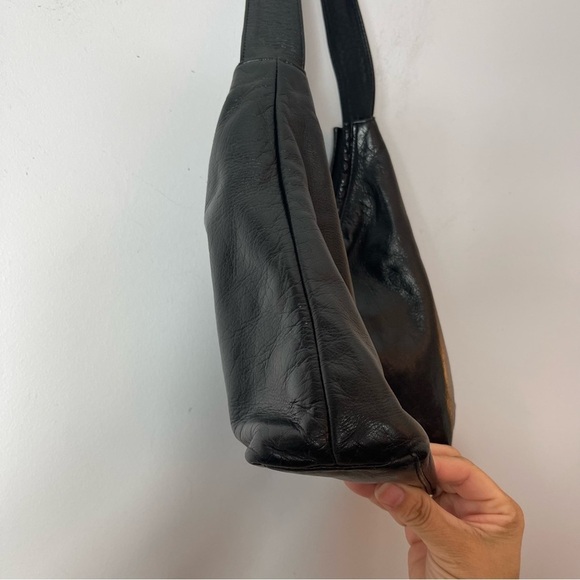 Vintage Carolee Genuine Black Leather Bag - Picture 5 of 16